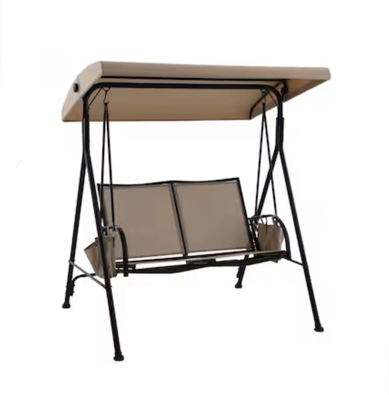 Style Selections Pelham Bay 2-person Black Steel Outdoor Swing