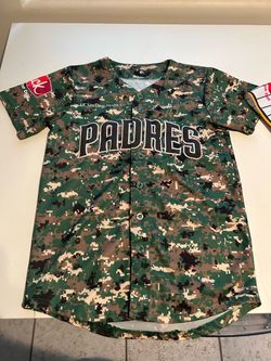 kids large Padres jersey-camo