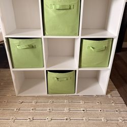 Storage Shelf With Bins
