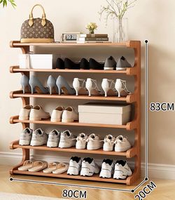 New in box shoe rack wooden shoes storage 6 tier