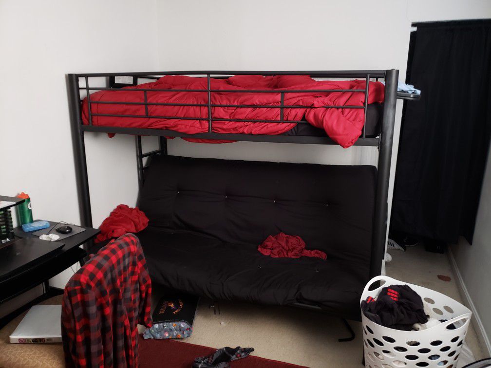 Loft bed with futon couch