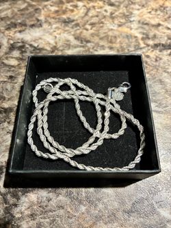 925 Sterling Silver Rope Chain 22”