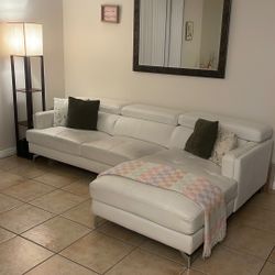 White Leather Sectional