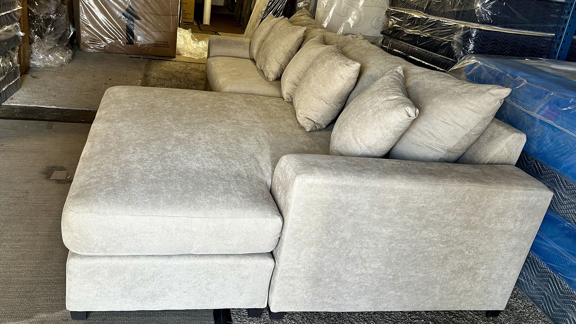 Sectional With Wide Ottoman