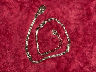 Vintage Silver Tone Western Paisley Chain Belt