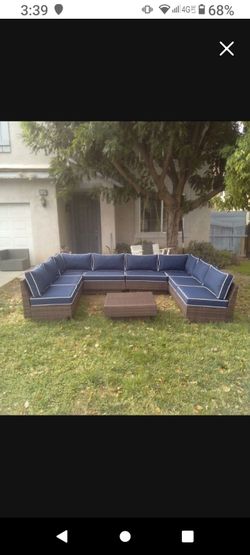 5 inch deep seating cushions high quality Costco quality patio furniture set sunbrella quality cushions used as a display display model 🆕☑️🚎
