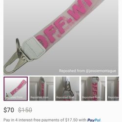 Off White pink Keychain