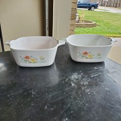 Vintage Corning Ware Dishes X2 /700 Ml Ea