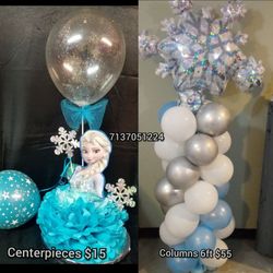 Frozen balloon columns or centerpieces