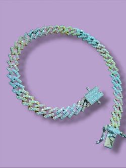 925 tri color Moissanite Monaco bracelet