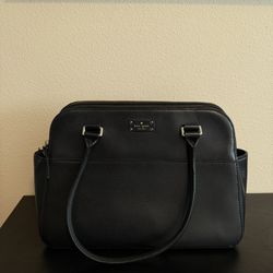 Kate Spade New York leather satchel in black 