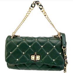 Badgley Mischka Quilted Crossbody Bag Green