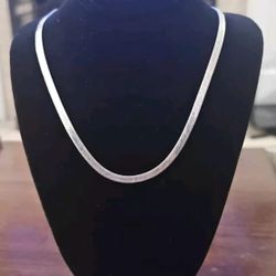 925 Italy BIB Stamped: 25" Herringbone Sterling Silver