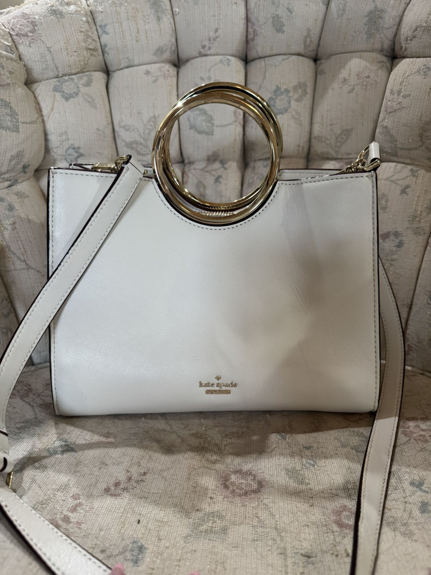 GENTLY USED Kate Spade White/Gold Purse