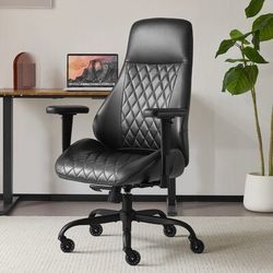 Black Leather High-Back Office Chair