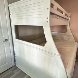 White Twin Over Full Bunk Bed