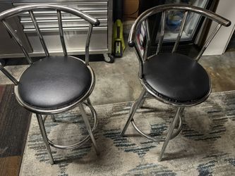 Old school restored swivel bar stool chairs.