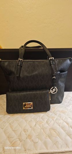 Michael Kors Black Tote Bag and Wallet Set