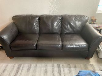 Dark Brown Leather Couch