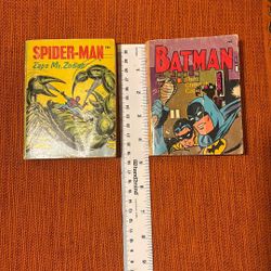 Two Vintage Big Little Books  1976 Spider Man  and Batman