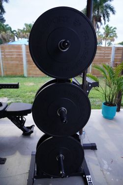 Fringe sport rubber plates $ rep fitness plate tree