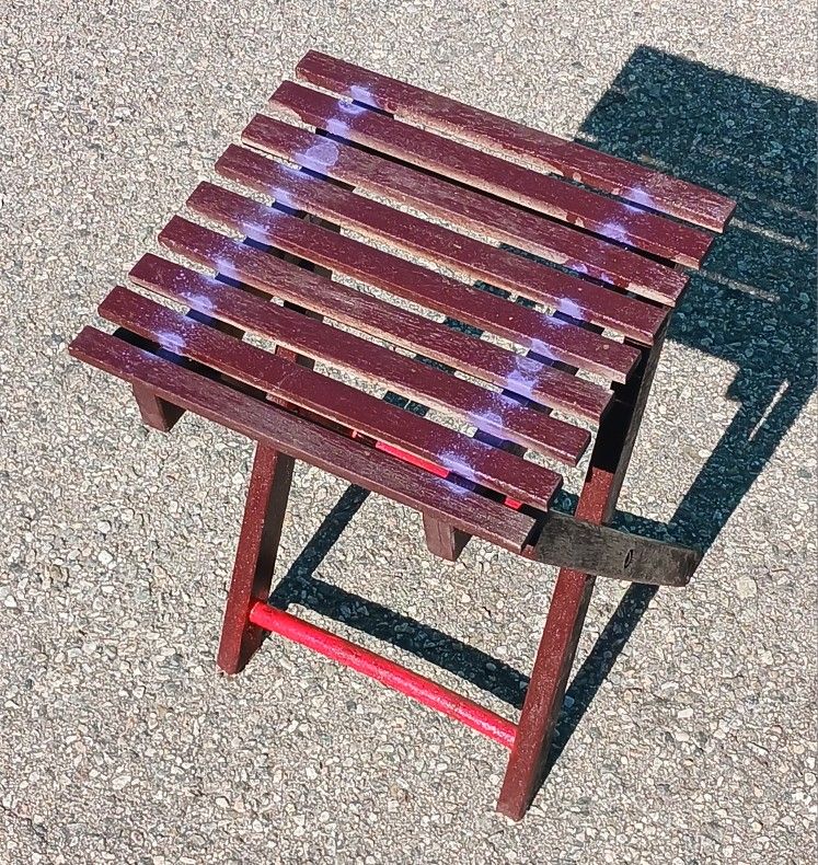 Wooden Slatted Stool/plantstand