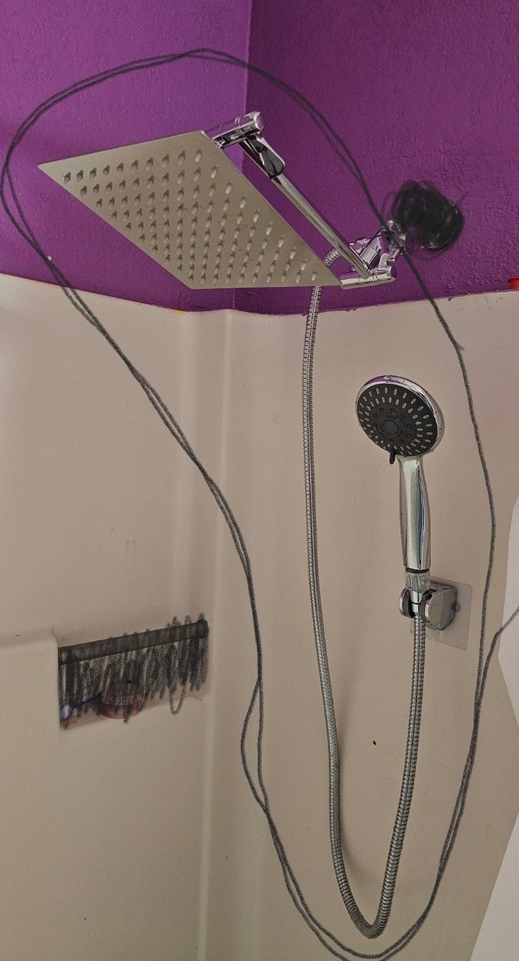 Brand New Shower Head with Rain Shower Head & Handheld Spray Combo,3 Handheld Water Spray with 60 Inch Long Shower Hose