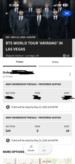 BTS TICKET May 23 LV