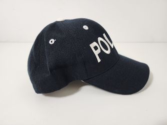 Police Law Enforcement Baseball Hat Cap Black and White, Embroidered