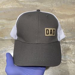 Dad Snapback Trucker Hat Gray One Size Adjustable Patch Logo Mesh Back Cotton  / New without tag