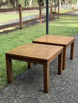 Vintage Thomasville Furniture Asian Ming Style Parquetry End Side Table