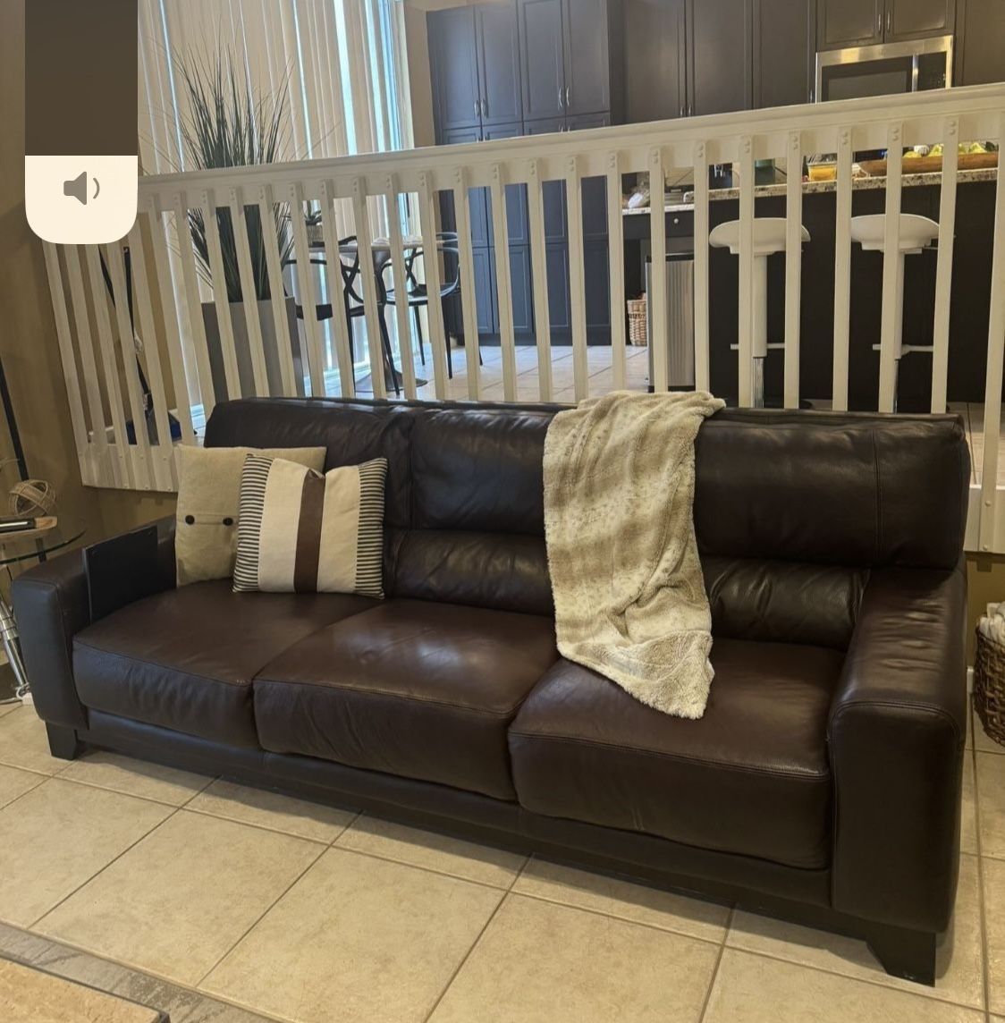 Italian Leather Sofa And Love Seat