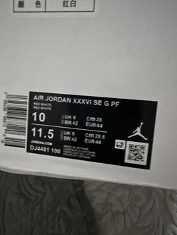 Jordan 36 Red And White Size 10