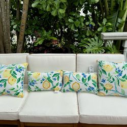 Lemon 🍋 Citrus Outdoor Throw Pillows