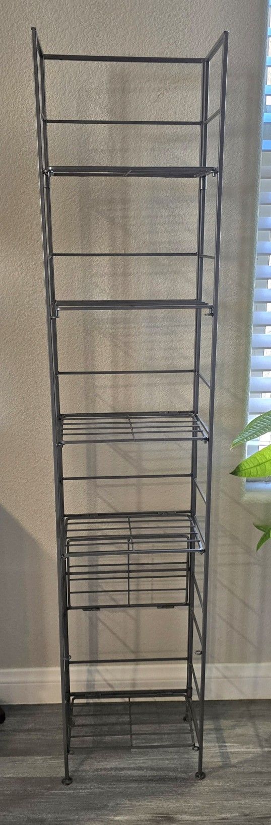 Metal Collapsible 5-Tier Storage Rack / Organizer Shelf, 54” Tall
