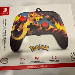Pokeman PowerA Enhanced Wired Controller - Nintendo Switch - CHORIZORD FIRESTORM