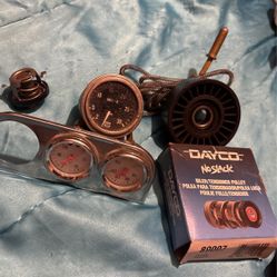 Bundle Automotive Gauges, Pulley,  And Thermostat All In Good Condition 