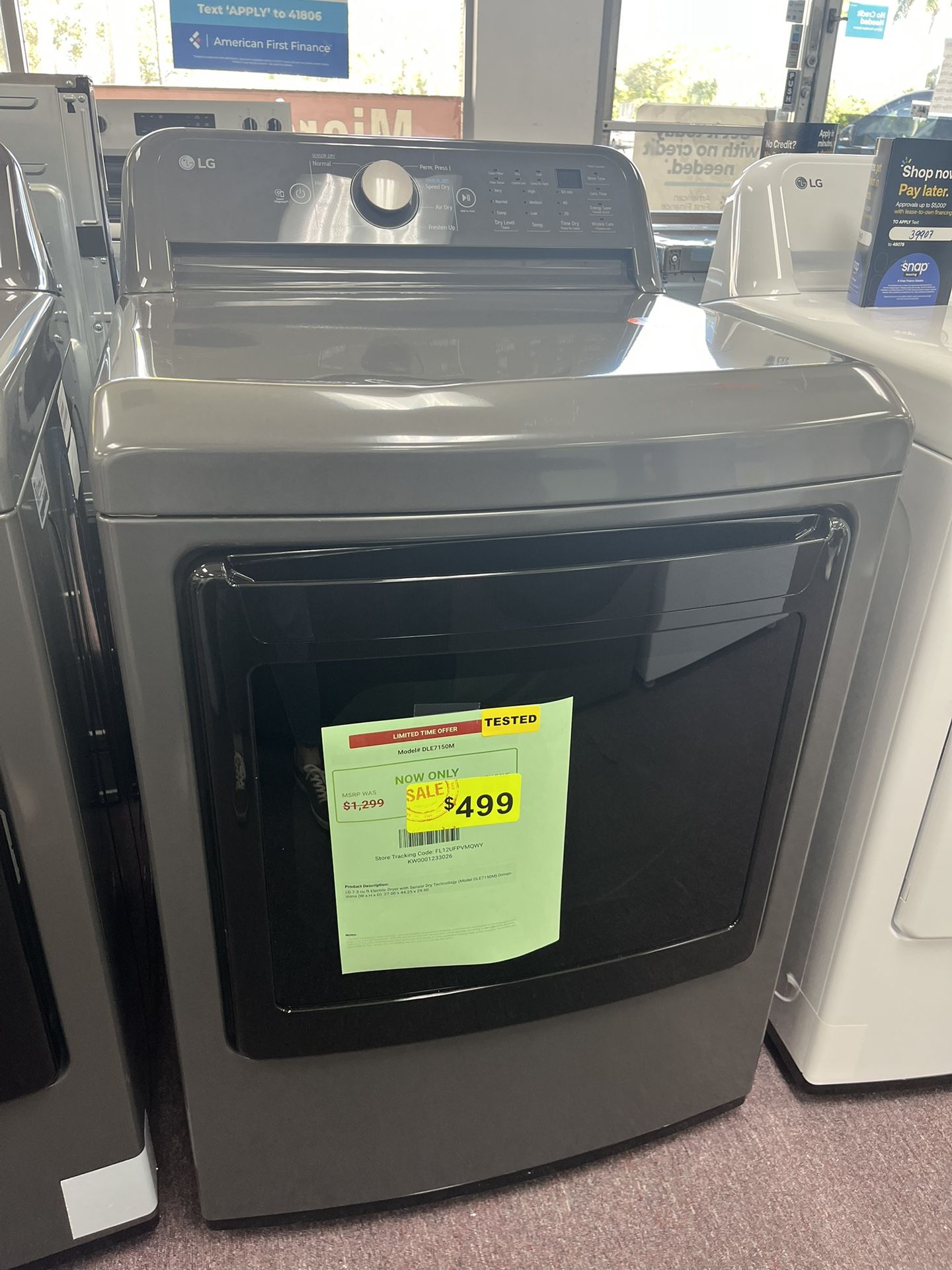 Washer Dryer Set, Grey LG Top Load W/ Agitator 