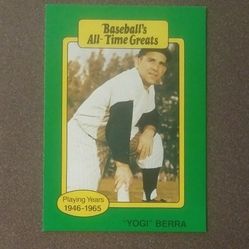 1987 Baseball's All Time Greats Yogi Berra New York Yankees Mets N.Y. HOF Hall Of Fame Baseball Card Vintage Collectible Sports MLB