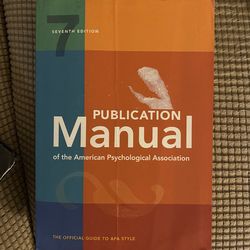 7th edition publication manual of the American psychological association (APA) book