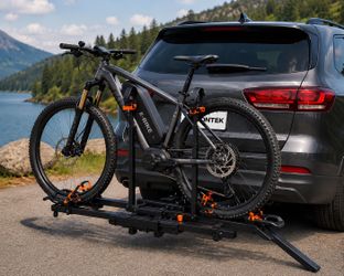 monTEK VA1017-1 Hitch-Mounted Bike Rack for Cars with Angled Loading Rail