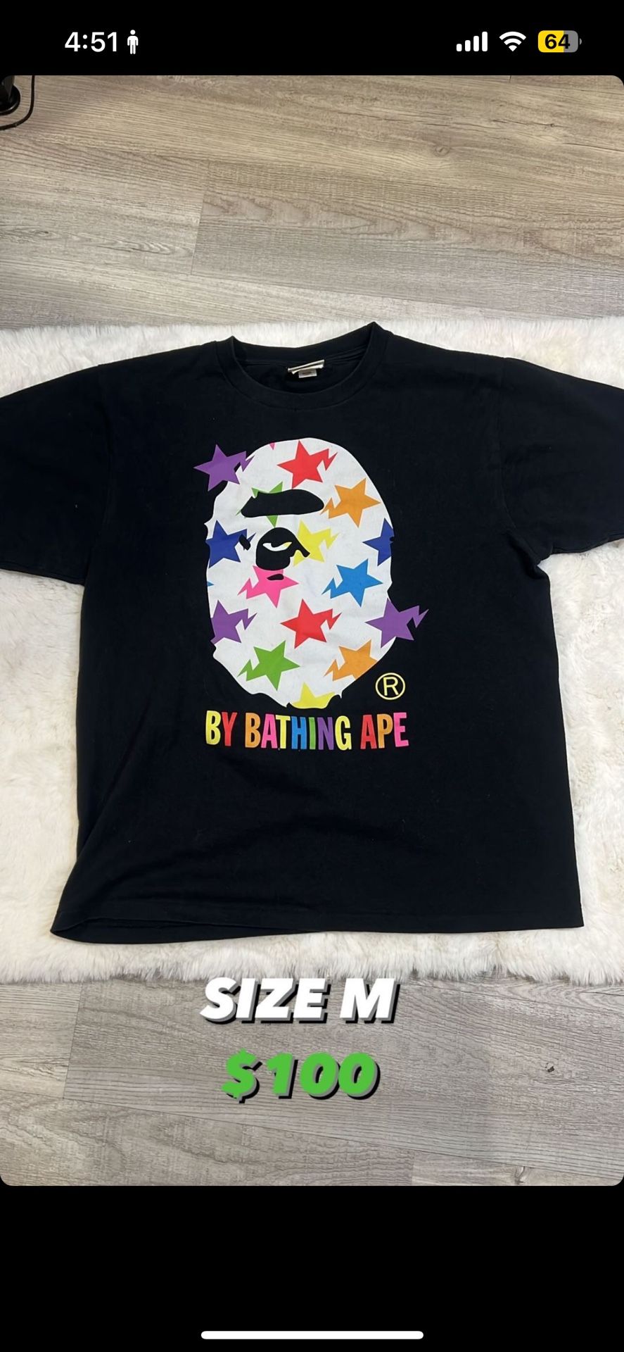 bape tee size m