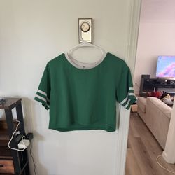 Forever 21 green jersey crop top
