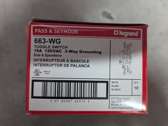 New 3-way switches white. Box of 10