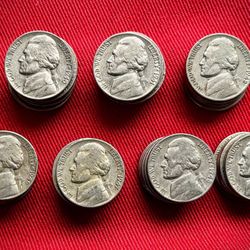 Jefferson Nickles From the 1940s-Full Roll Mixed Dates and Mints