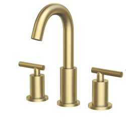 TRUSTMI Bathroom Faucet 3 Hole Brushed Gold - 8 Inch Widespread Brass Bathroom Vanity Sink Faucets in Gold