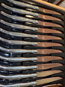 Todd English Laguiole 12-Piece Serrated Steak Knife Set Stainless Steel Silver