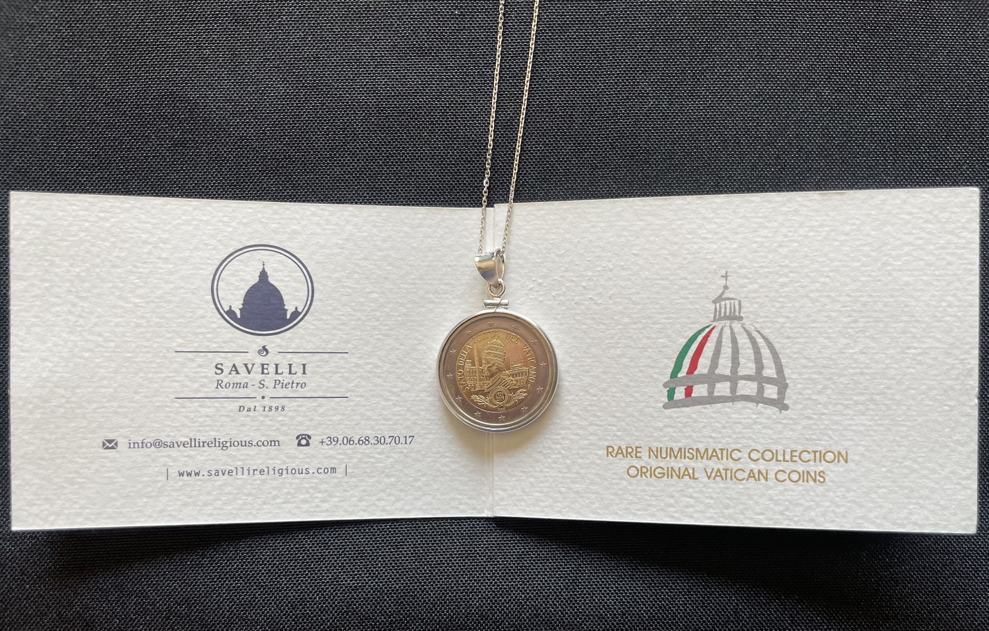 Necklace: Special Edition Collectable Vatican Euro Two Toned Coin Pendant  