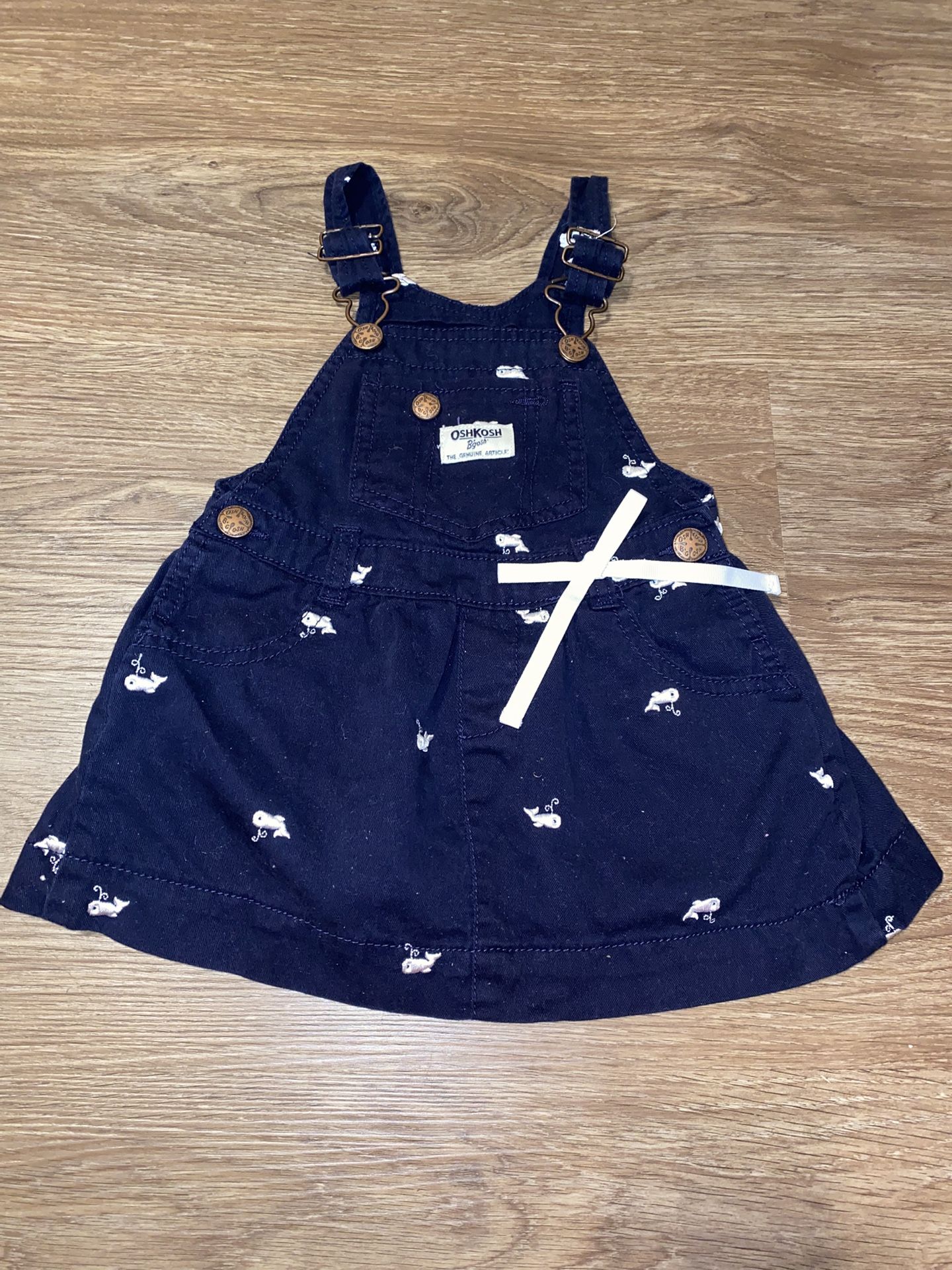 Osh Kosh Whale Print Overall Dress