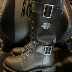 Harley-Davidson Women’s Belhaven Knee-Hi Black Leather Boots